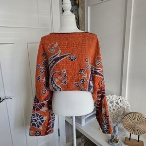 Kantha Bae Reversible Abundance Cotton Crop Top